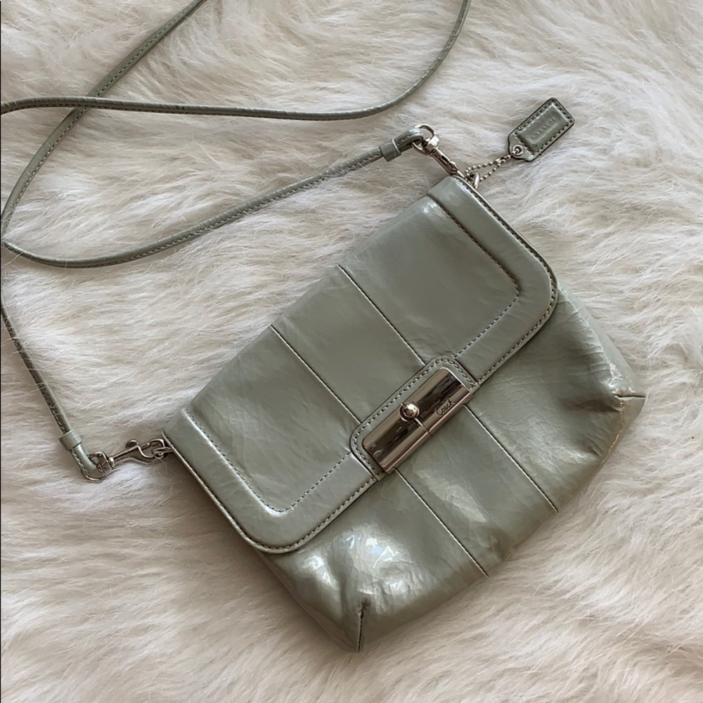 Coach | green patent leather small Crossbody bag